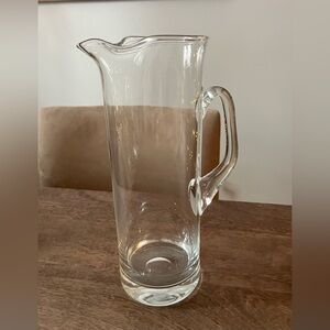 Tiffany & Co Tall Clear Glass Pitcher Vase 12”